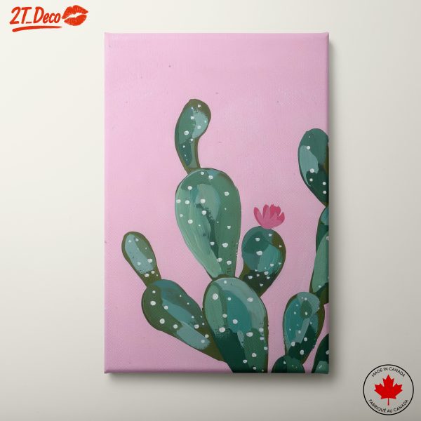 Vibrant Cactus in Pink Background