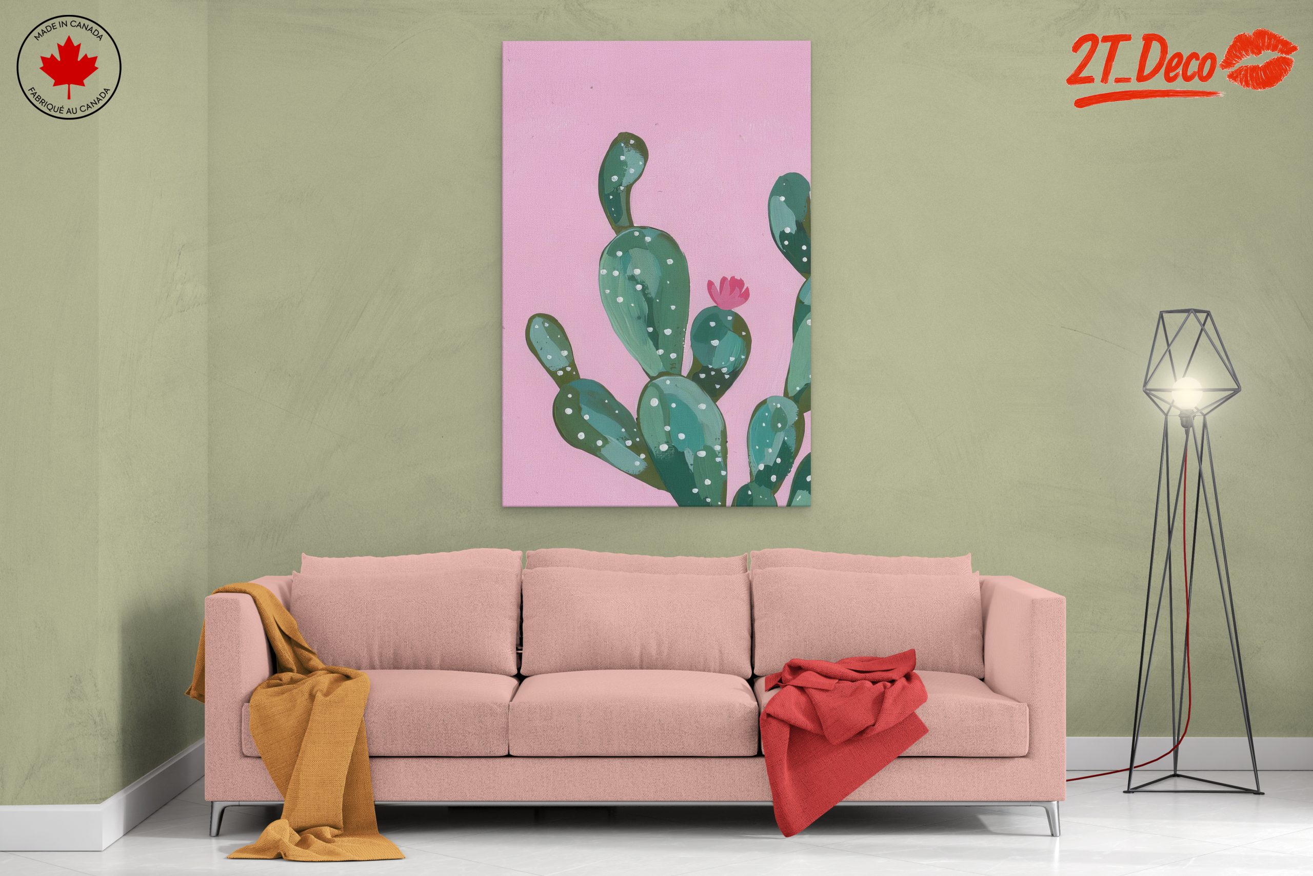 Vibrant Cactus in Pink Background - Image 2
