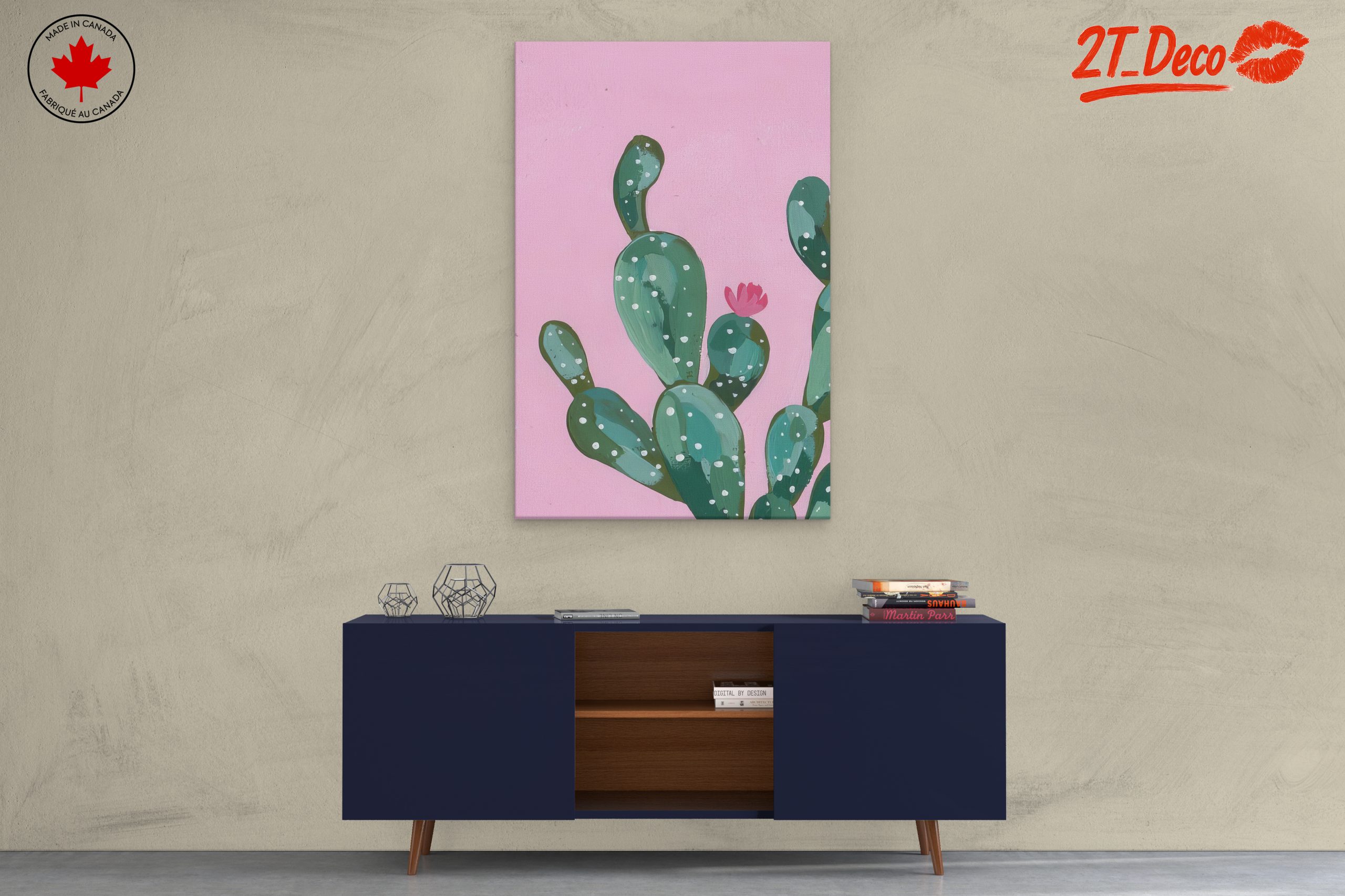 Vibrant Cactus in Pink Background - Image 3
