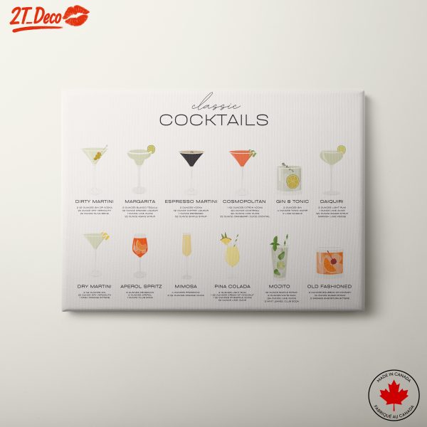 Classic Cocktail Art Prints for Home Bar Decor