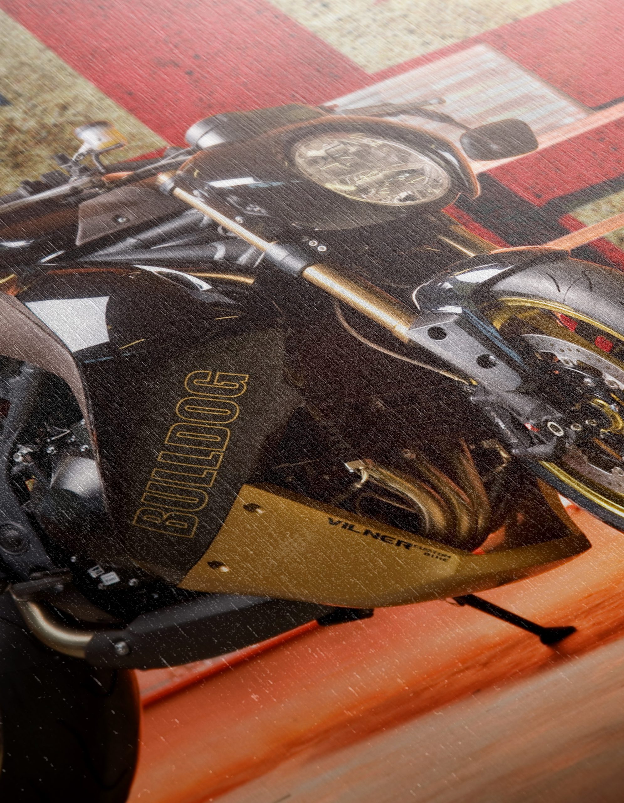 Sleek Motorcycle With Union Jack Background - Image 12