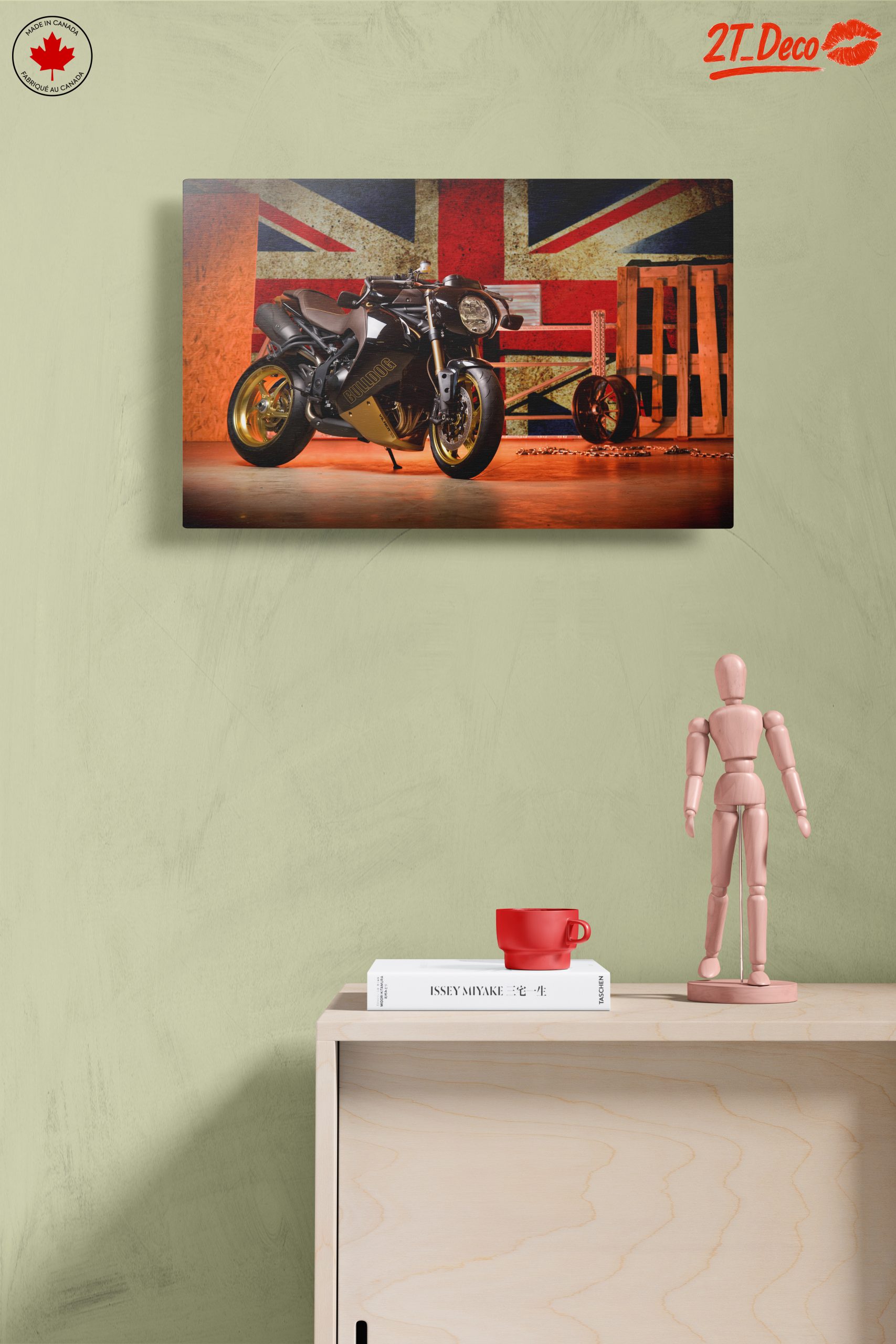 Sleek Motorcycle With Union Jack Background - Image 14