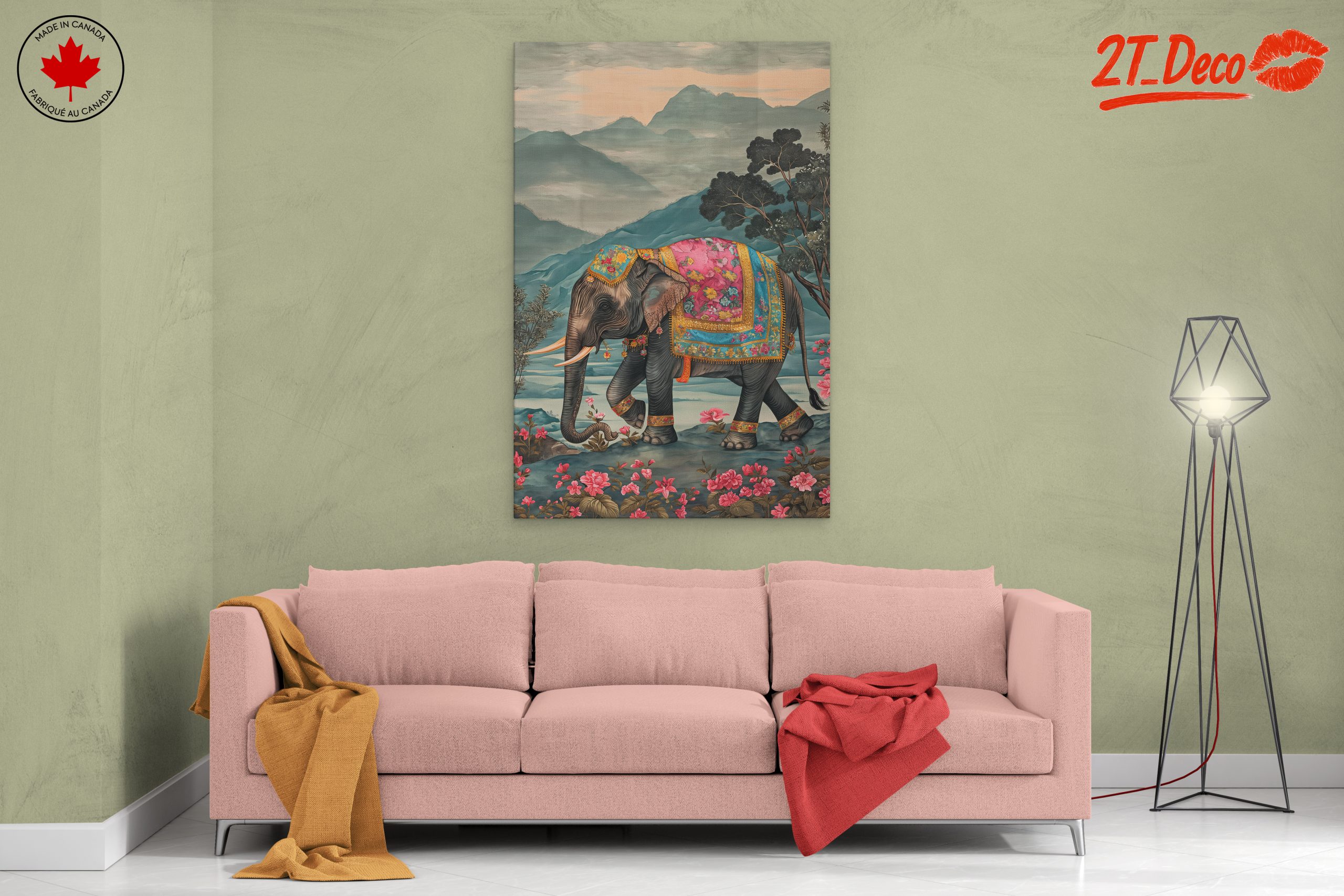 Majestic Elephant in Colorful Attire - Image 2