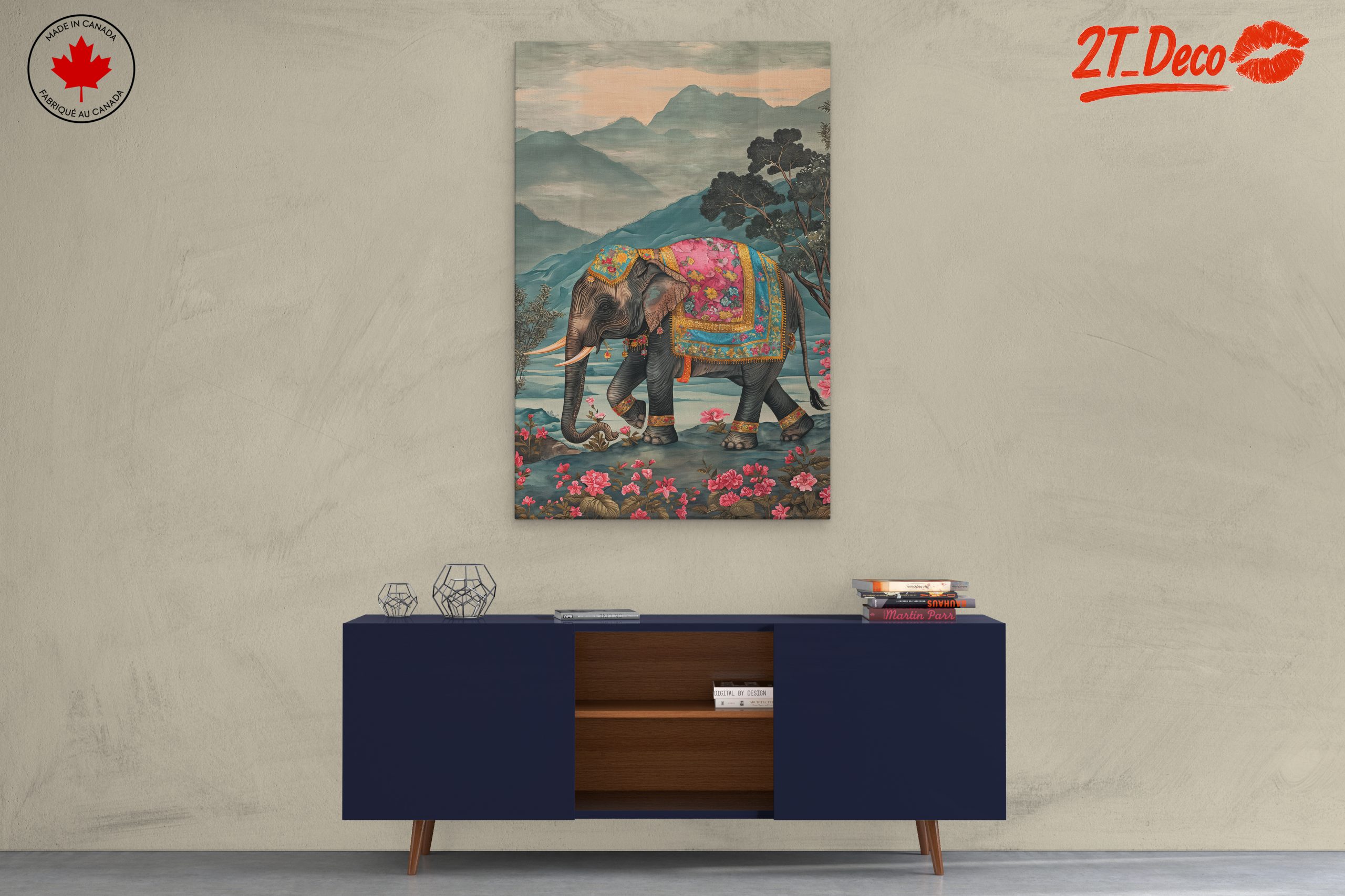 Majestic Elephant in Colorful Attire - Image 3