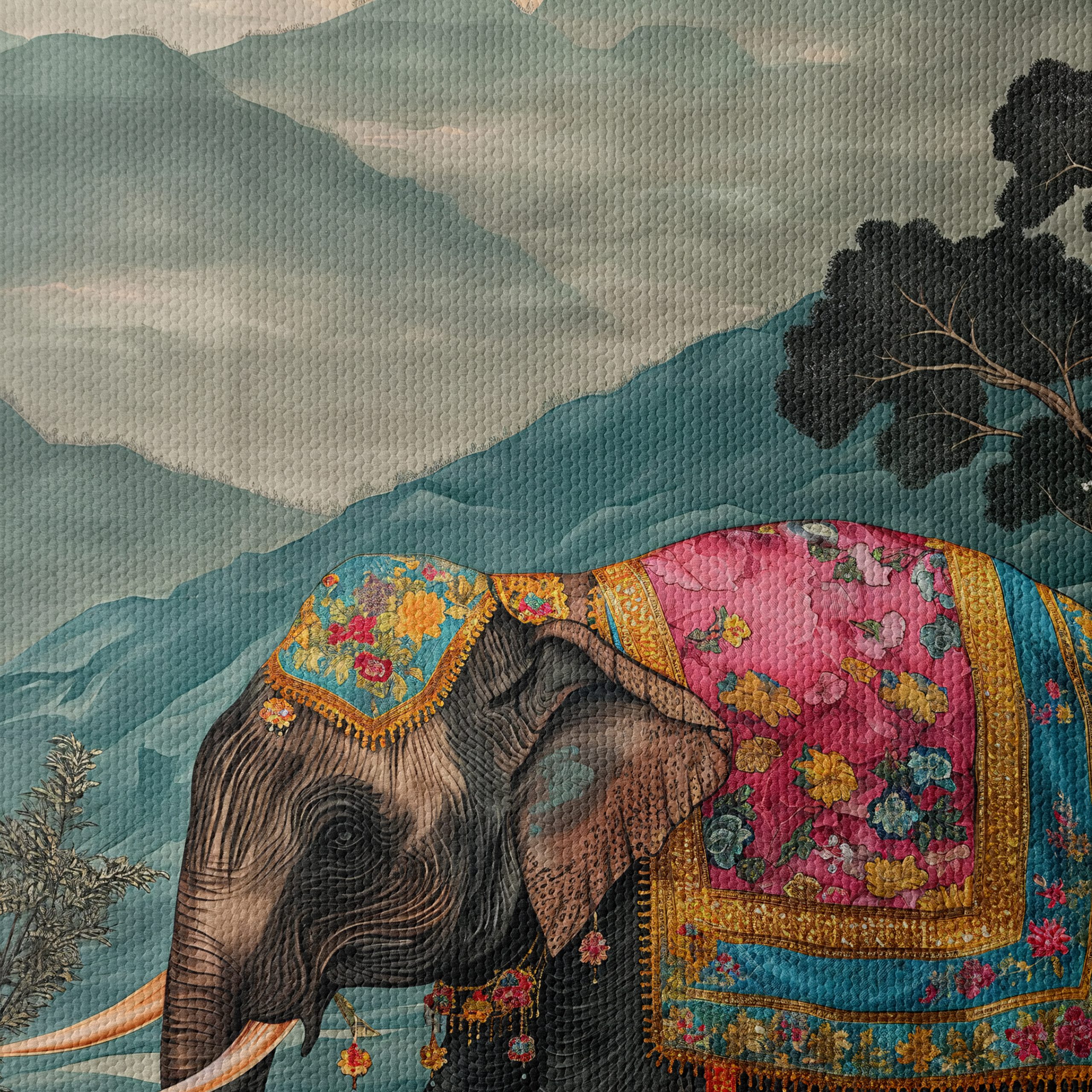 Majestic Elephant in Colorful Attire - Image 4