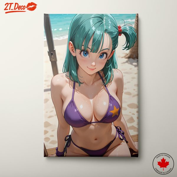 Playful Anime Character at the Beach