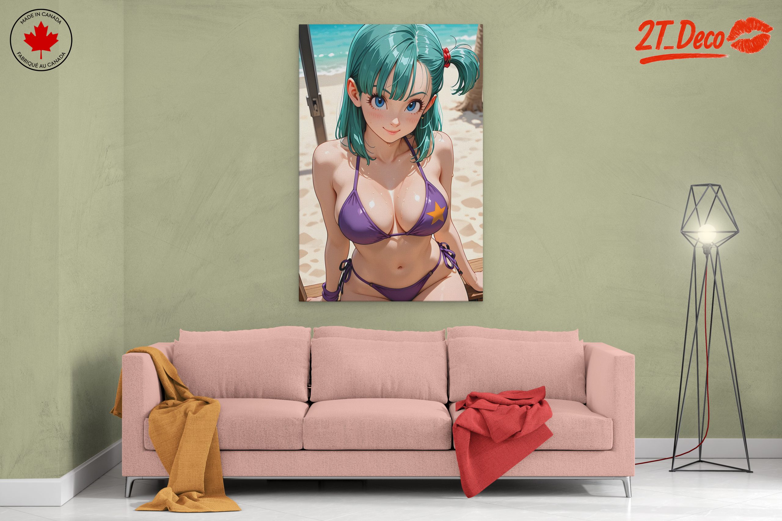 Playful Anime Character at the Beach - Image 2