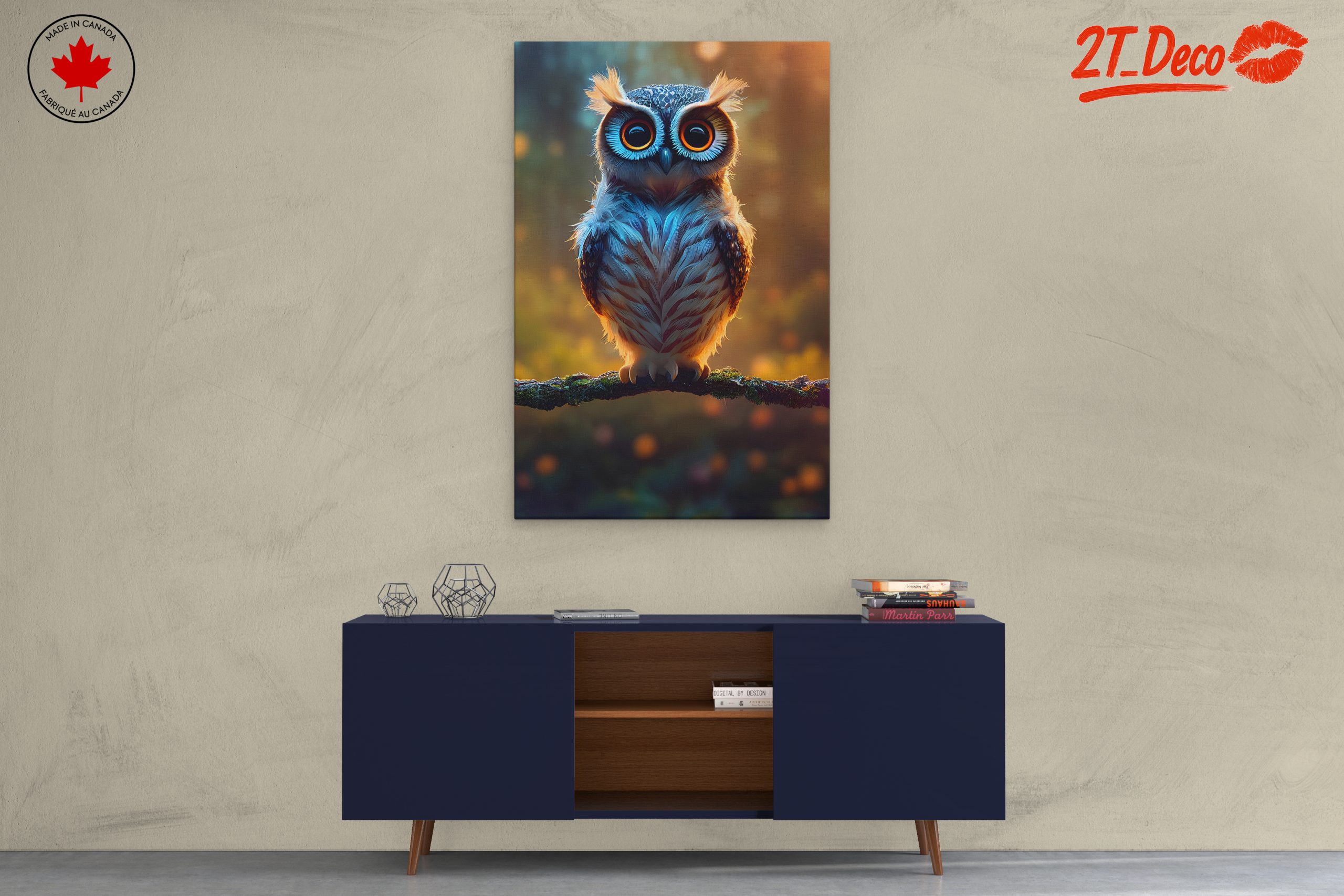 Vibrant Owl Artwork with Enchanting Eyes - Image 3