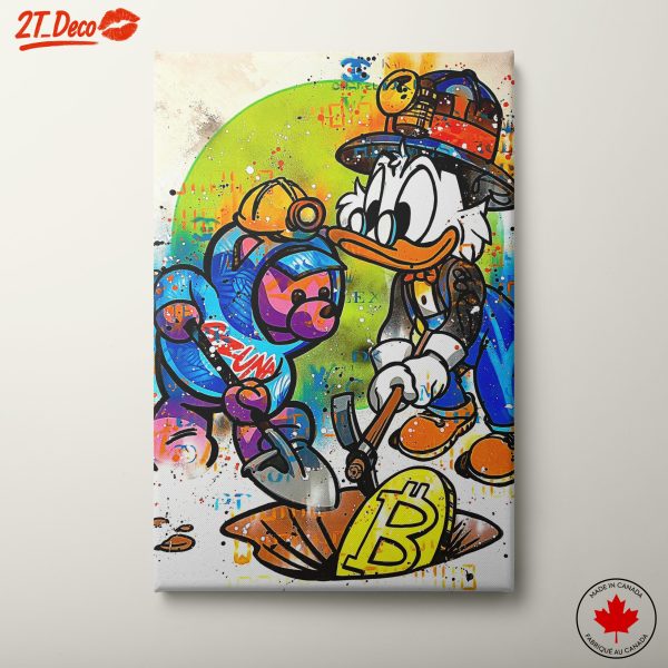 Colorful Millionaire Art Featuring Cartoon Characters