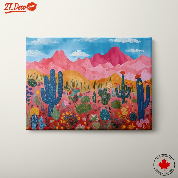 Vibrant Floral Desert Landscape Art