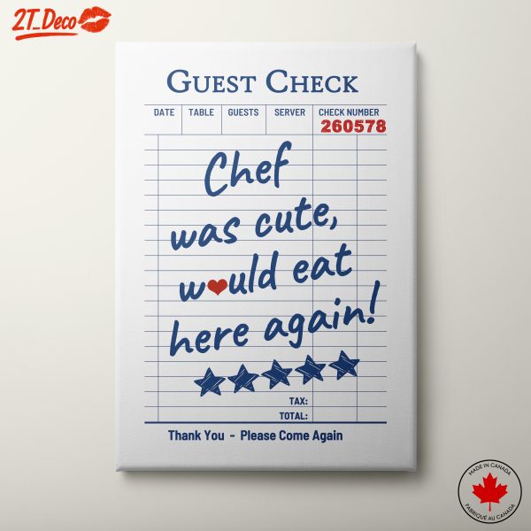 Cute Guest Check Art with Chef Review