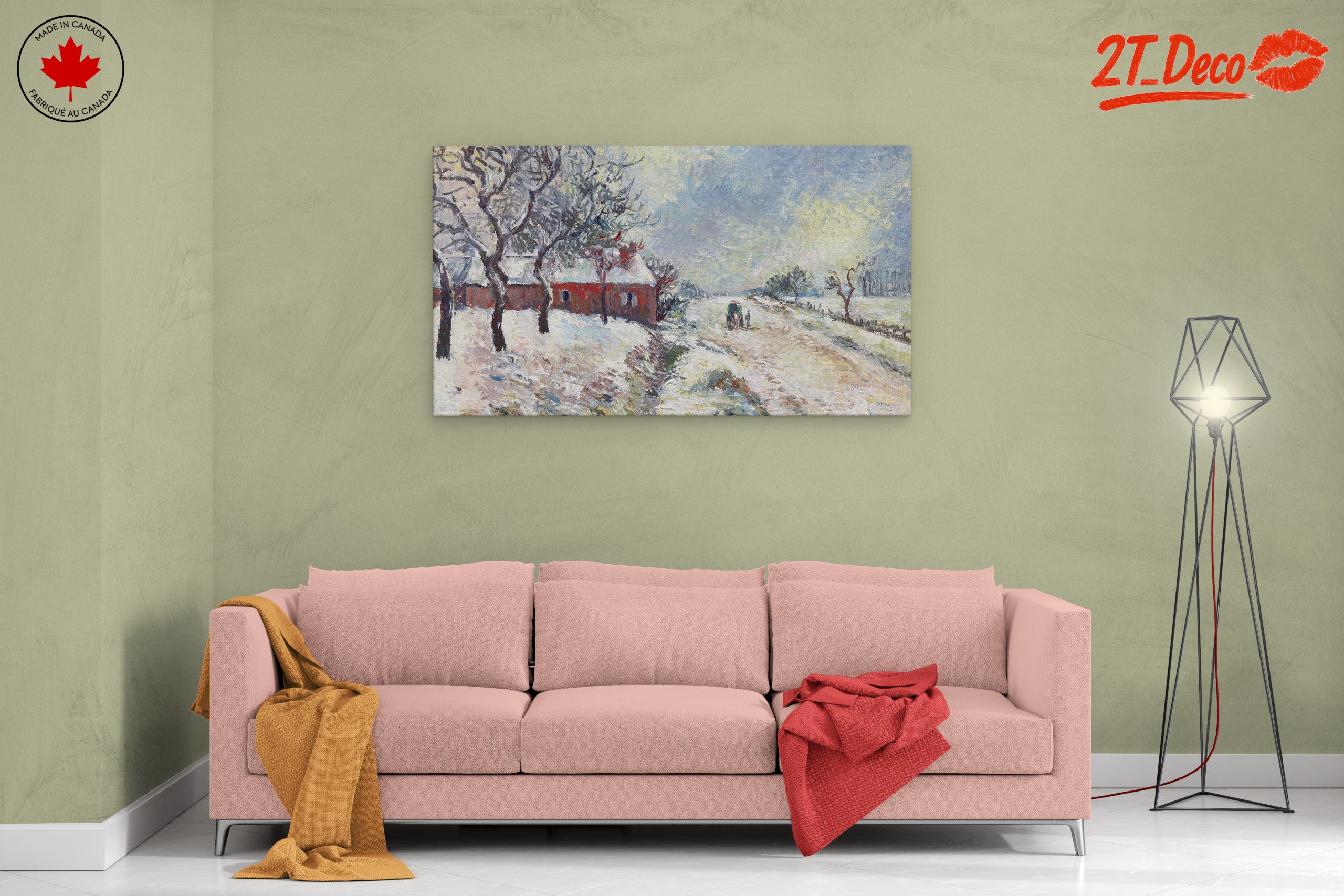 Serene Snowy Landscape with Trees and Path - Image 2