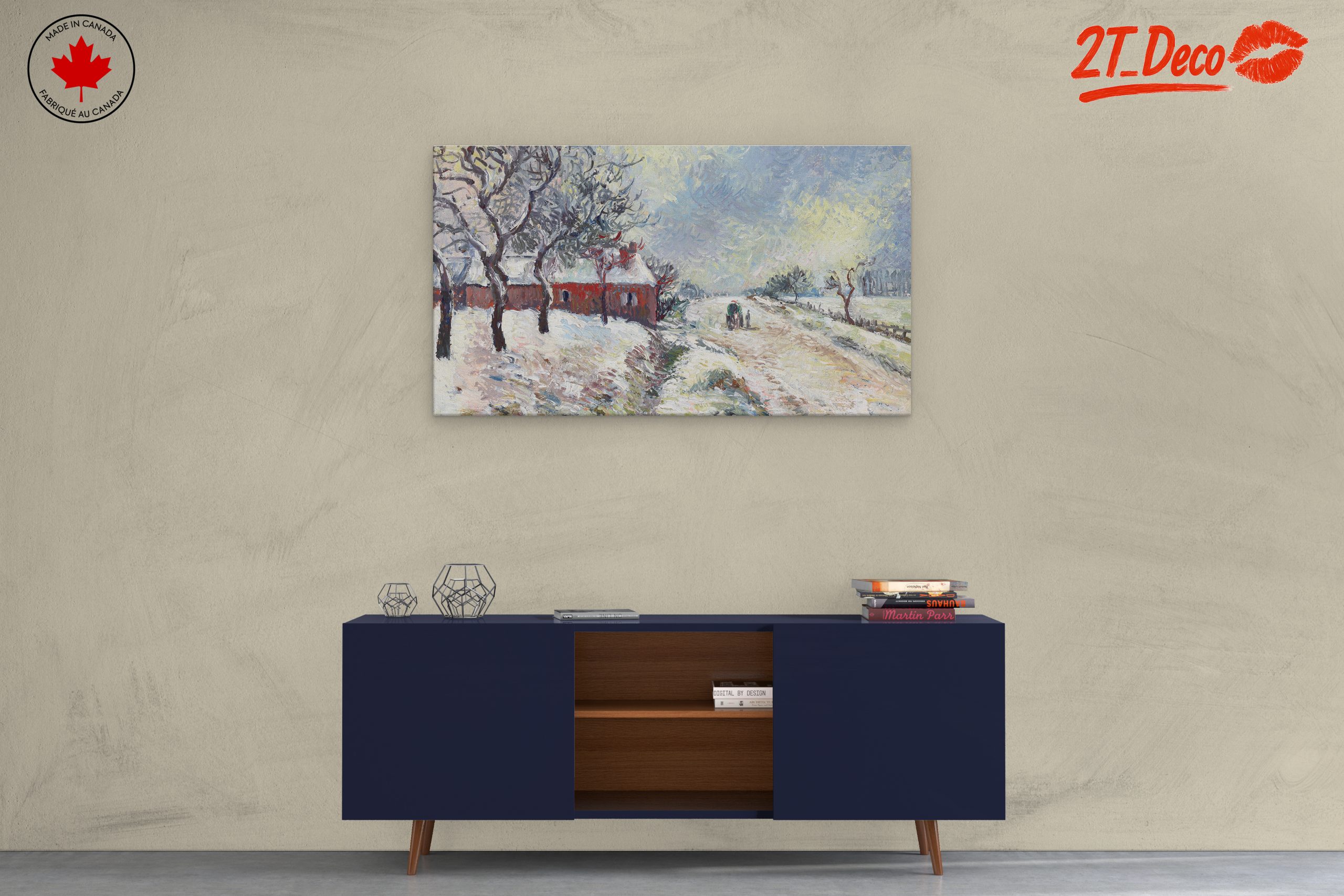 Serene Snowy Landscape with Trees and Path - Image 3