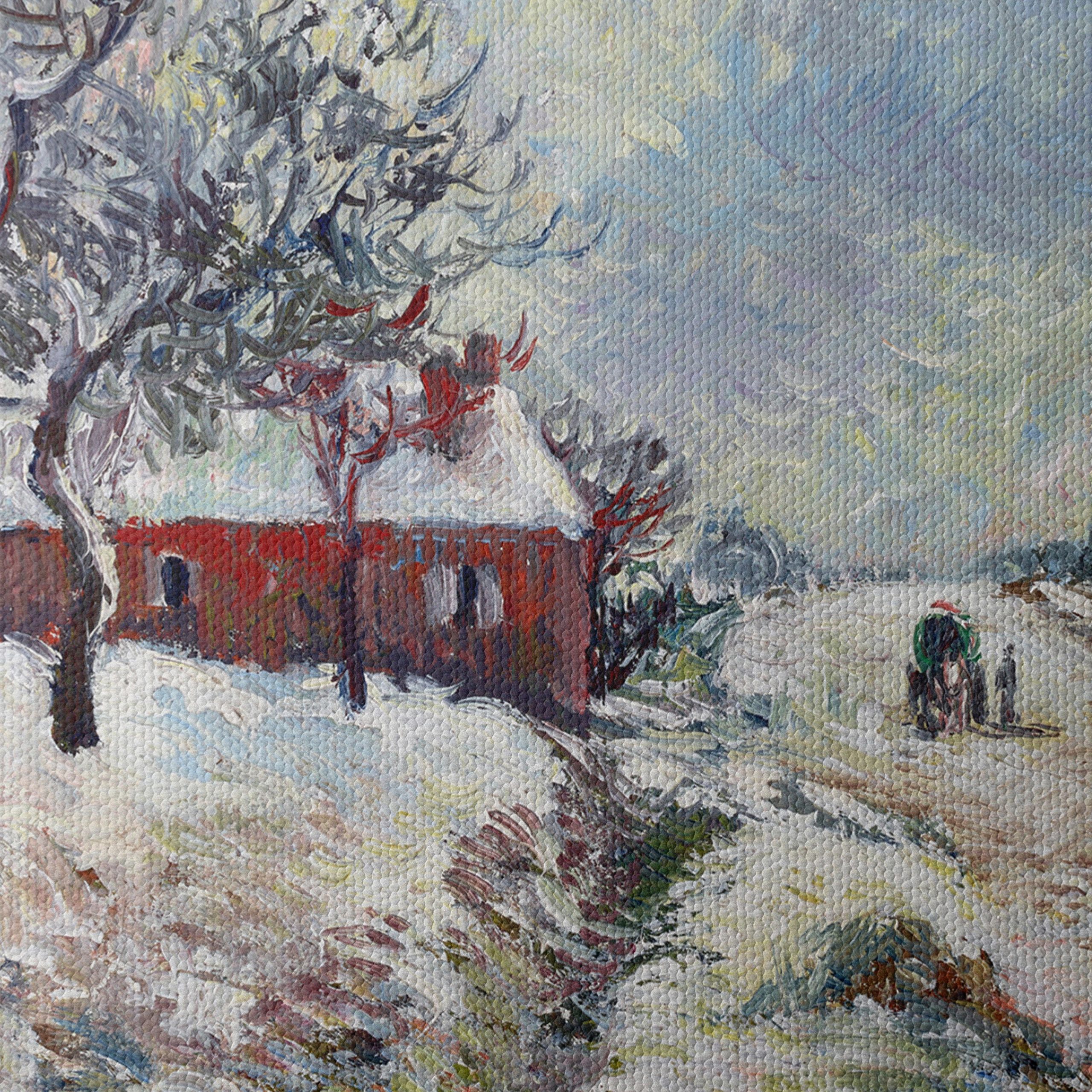 Serene Snowy Landscape with Trees and Path - Image 4