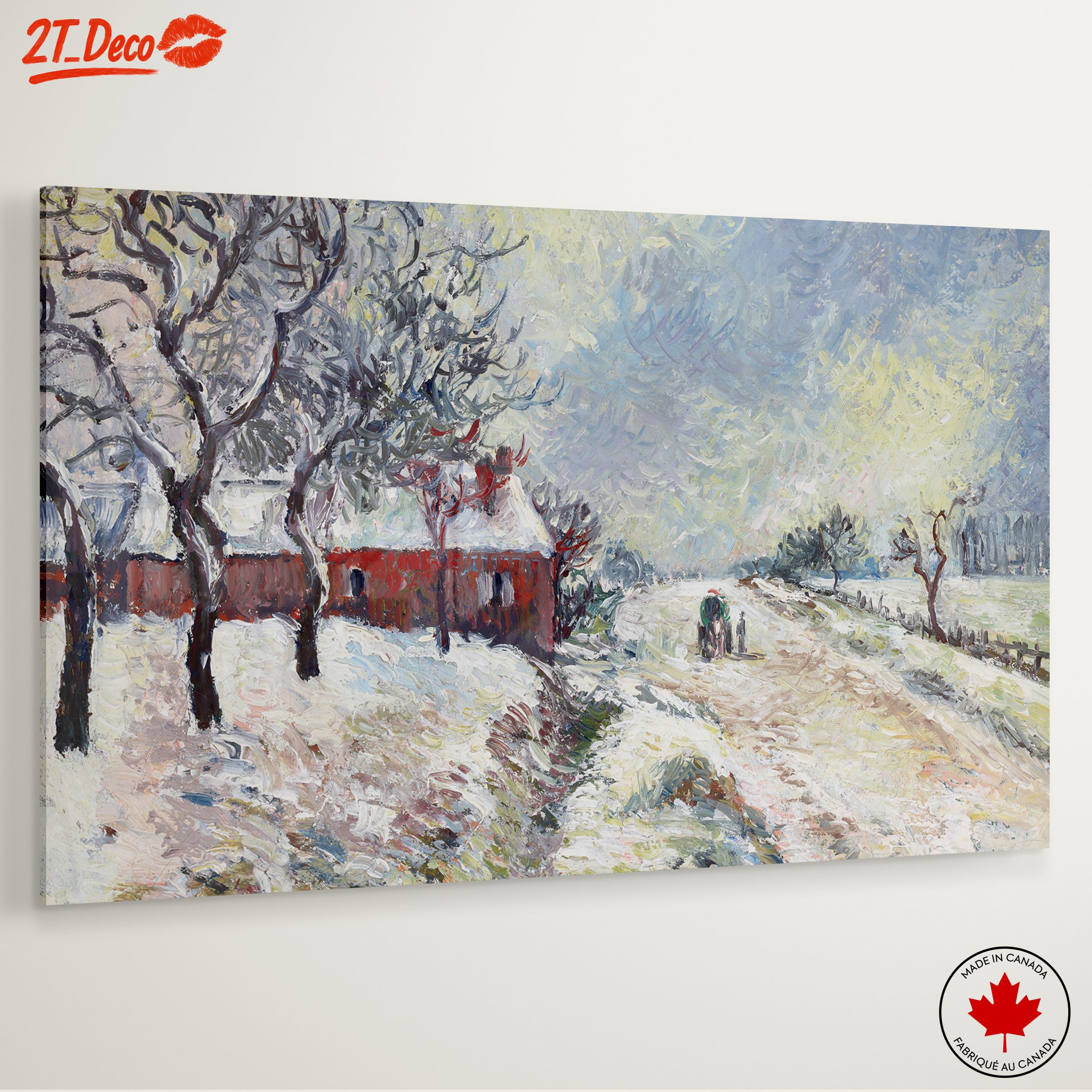 Serene Snowy Landscape with Trees and Path - Image 6