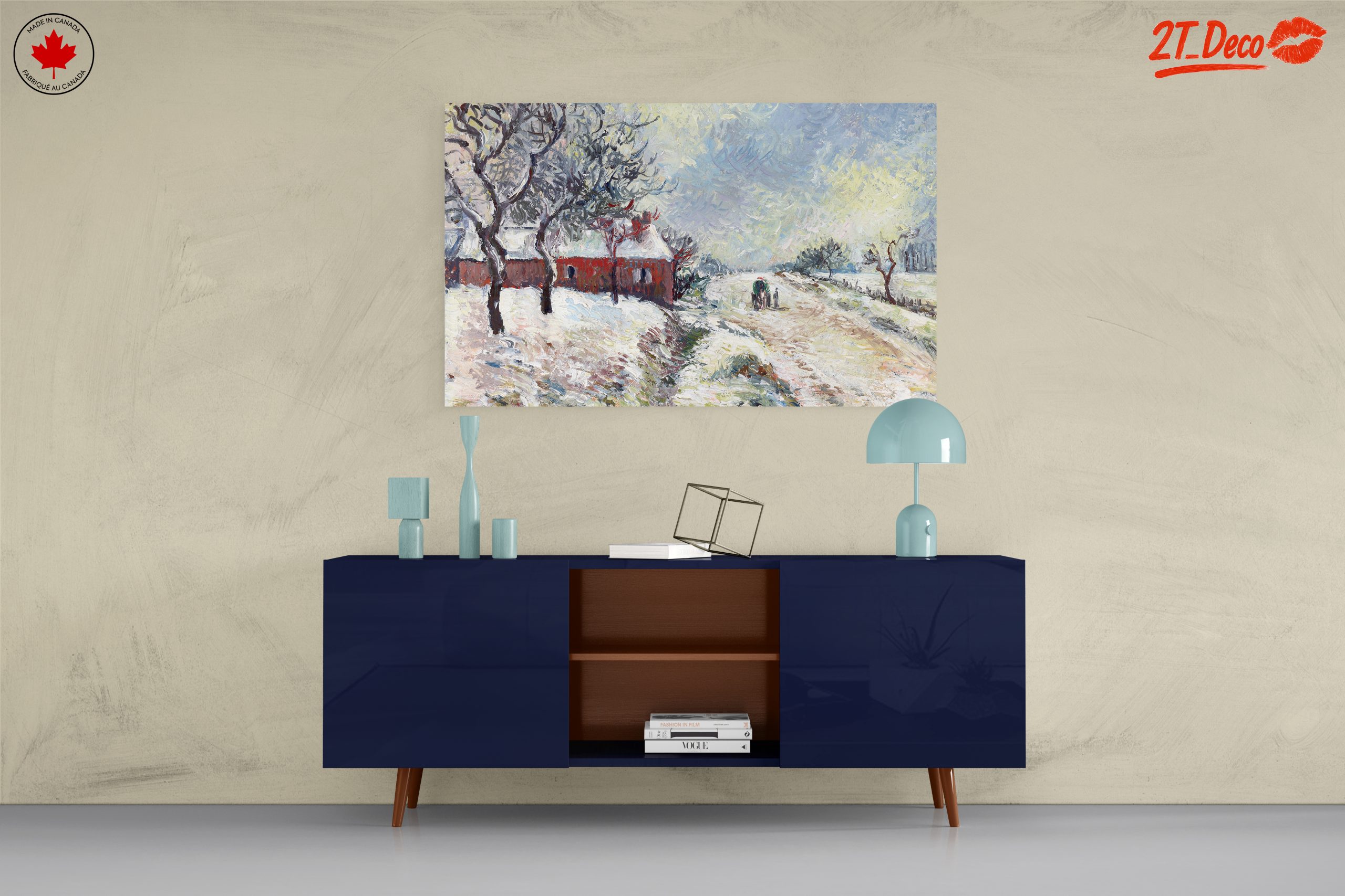 Serene Snowy Landscape with Trees and Path - Image 8