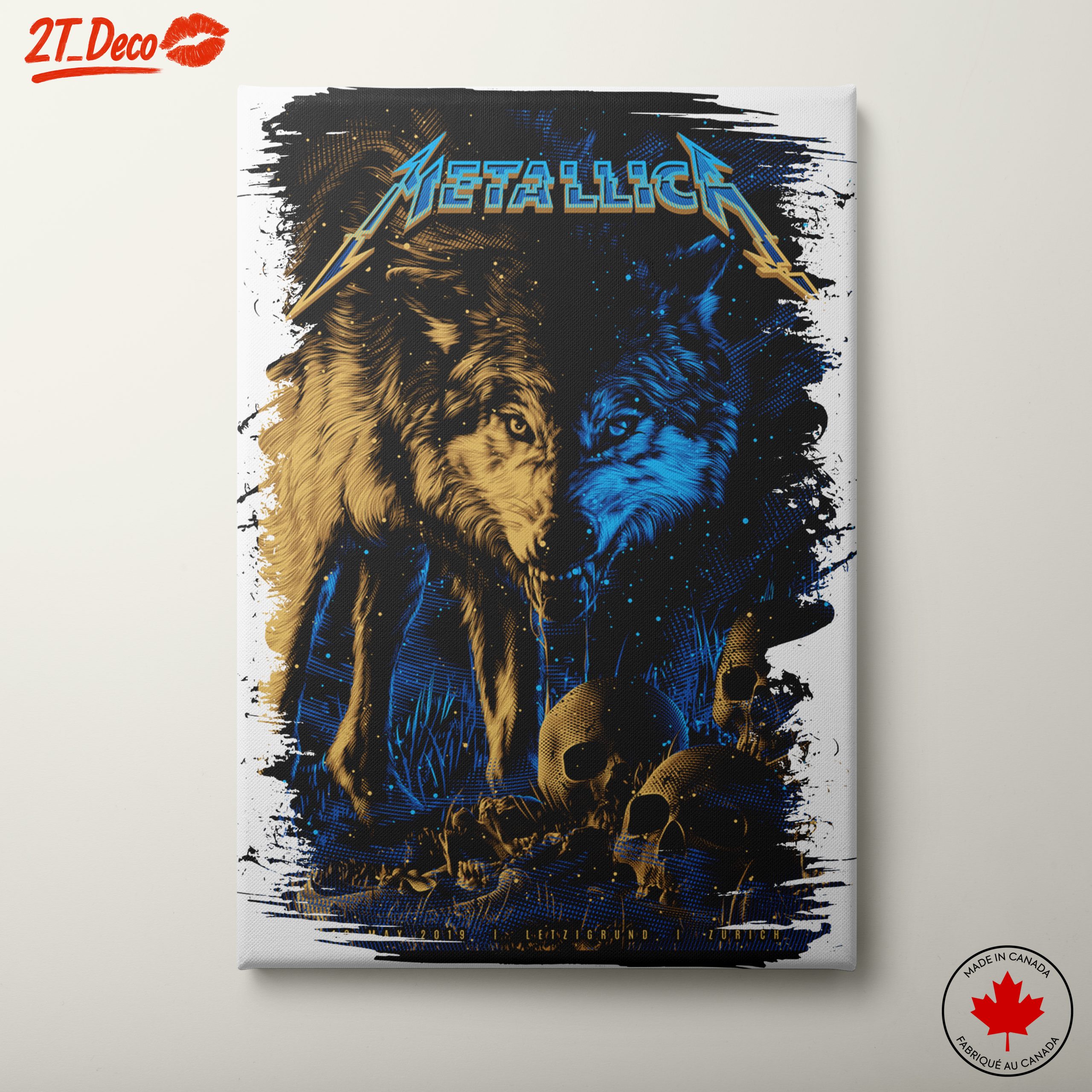 Metallica Artwork Featuring Wolf and Skulls