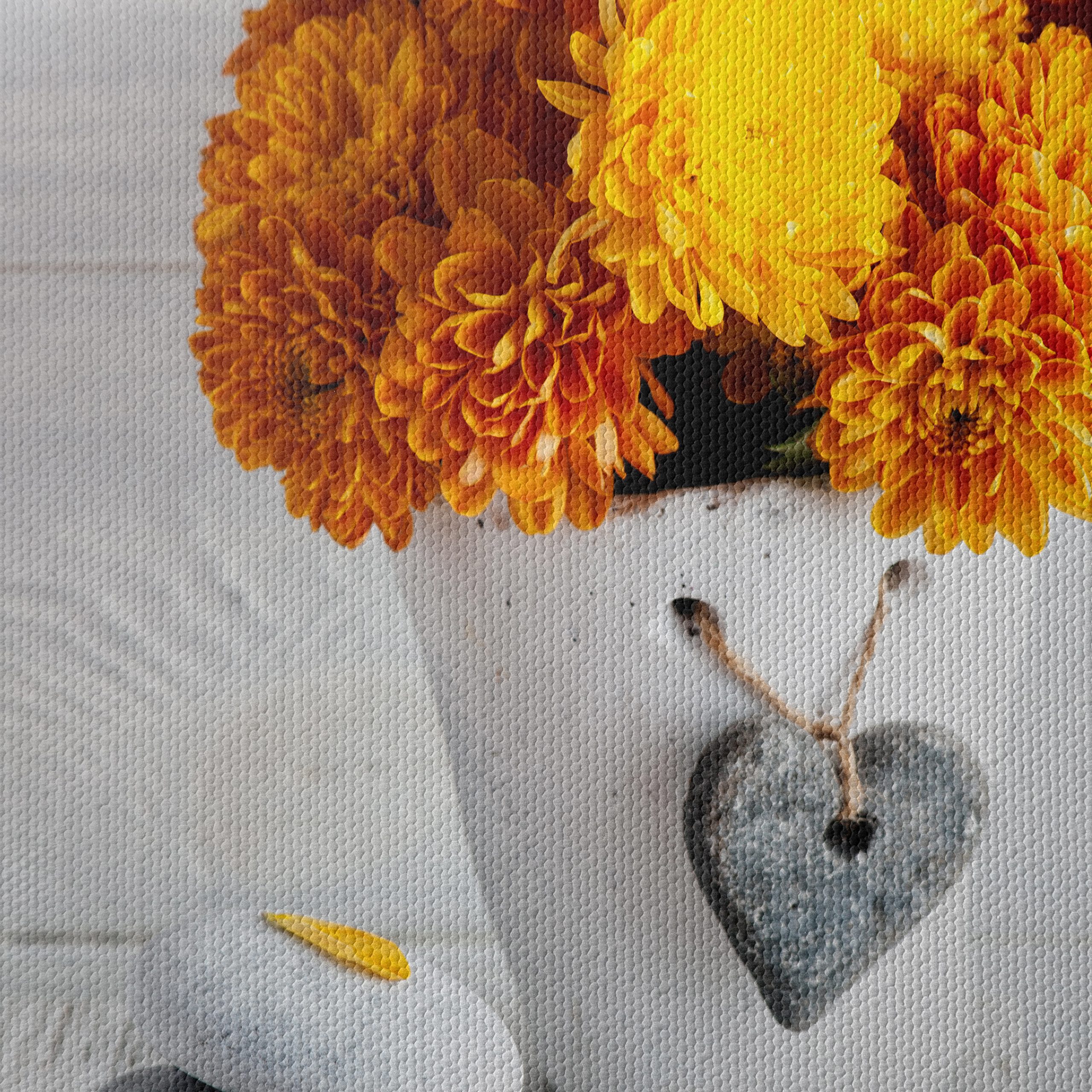 Vibrant Floral Still Life with Candle and Stones - Image 4