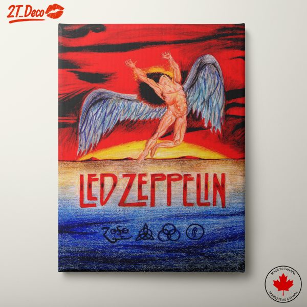 Dynamic Led Zeppelin Artwork with Iconic Imagery