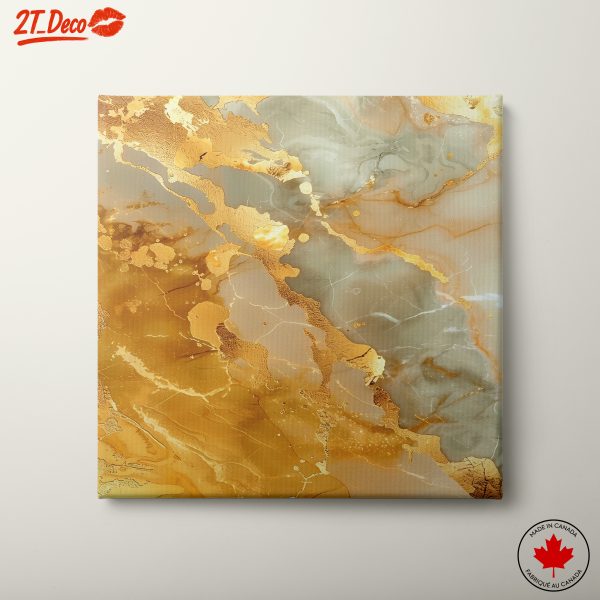 Golden and Gray Abstract Art