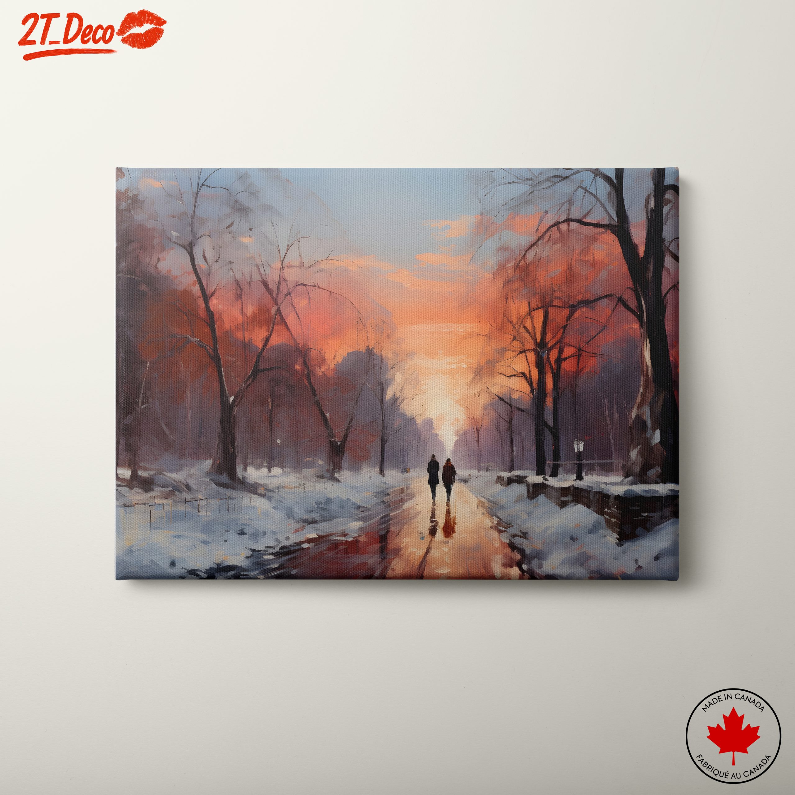 Winter Sunset Walk in a Snowy Landscape