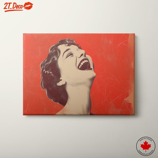 Vintage Aesthetic Poster of a Joyful Woman