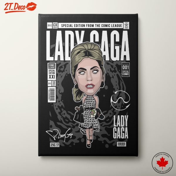 Stylized Lady Gaga Pop Culture Art