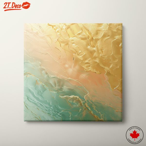 Elegant Abstract Gold and Teal Artwork