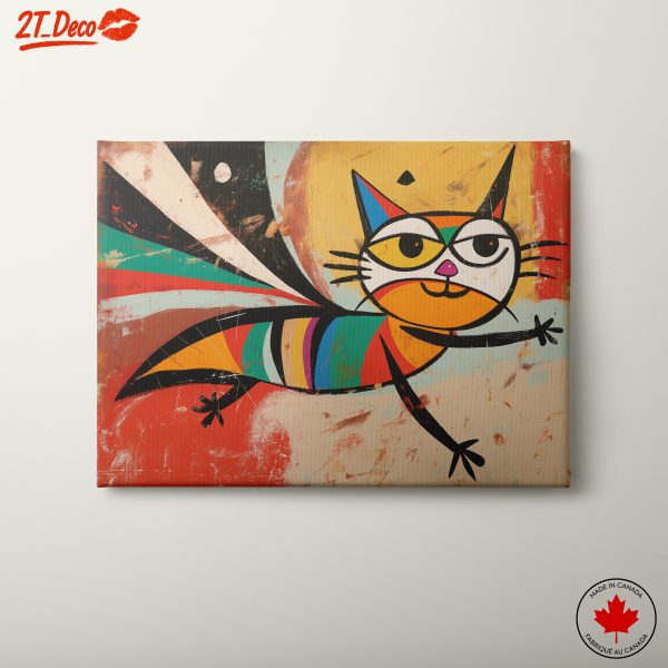 Playful Colorful Cat Artwork