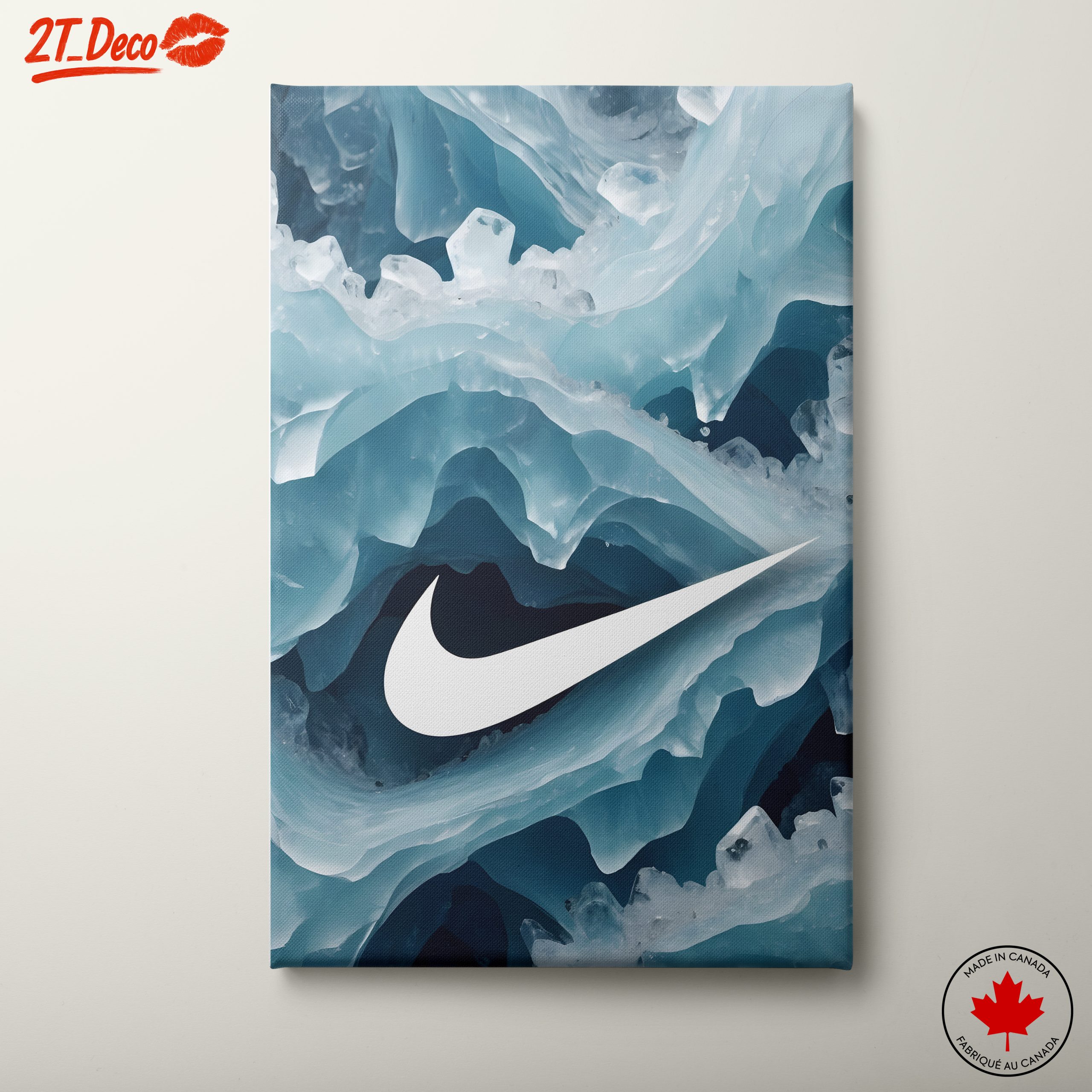 Nike Logo Abstract Ice Art