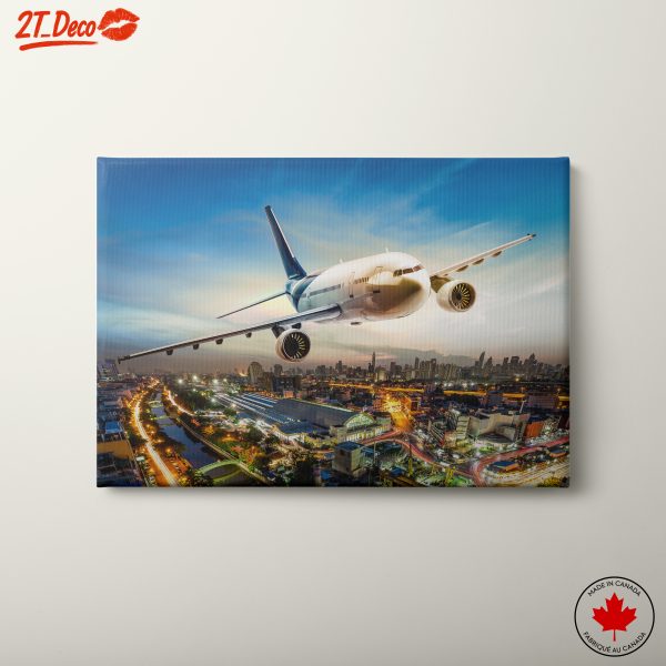 Stunning Airplane Over City Skyline