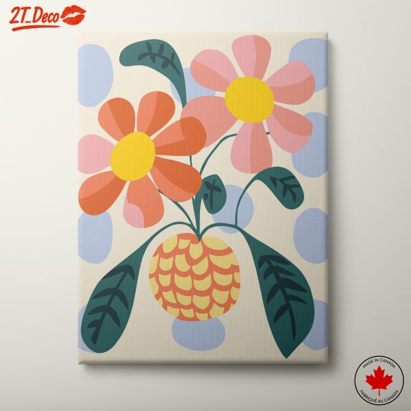 Stylized Floral Arrangement in Vibrant Colors