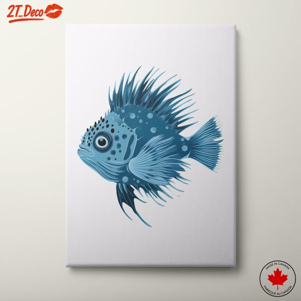 Stylized Blue Fish Illustration