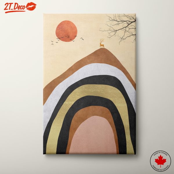 Stylish Abstract Landscape with Deer