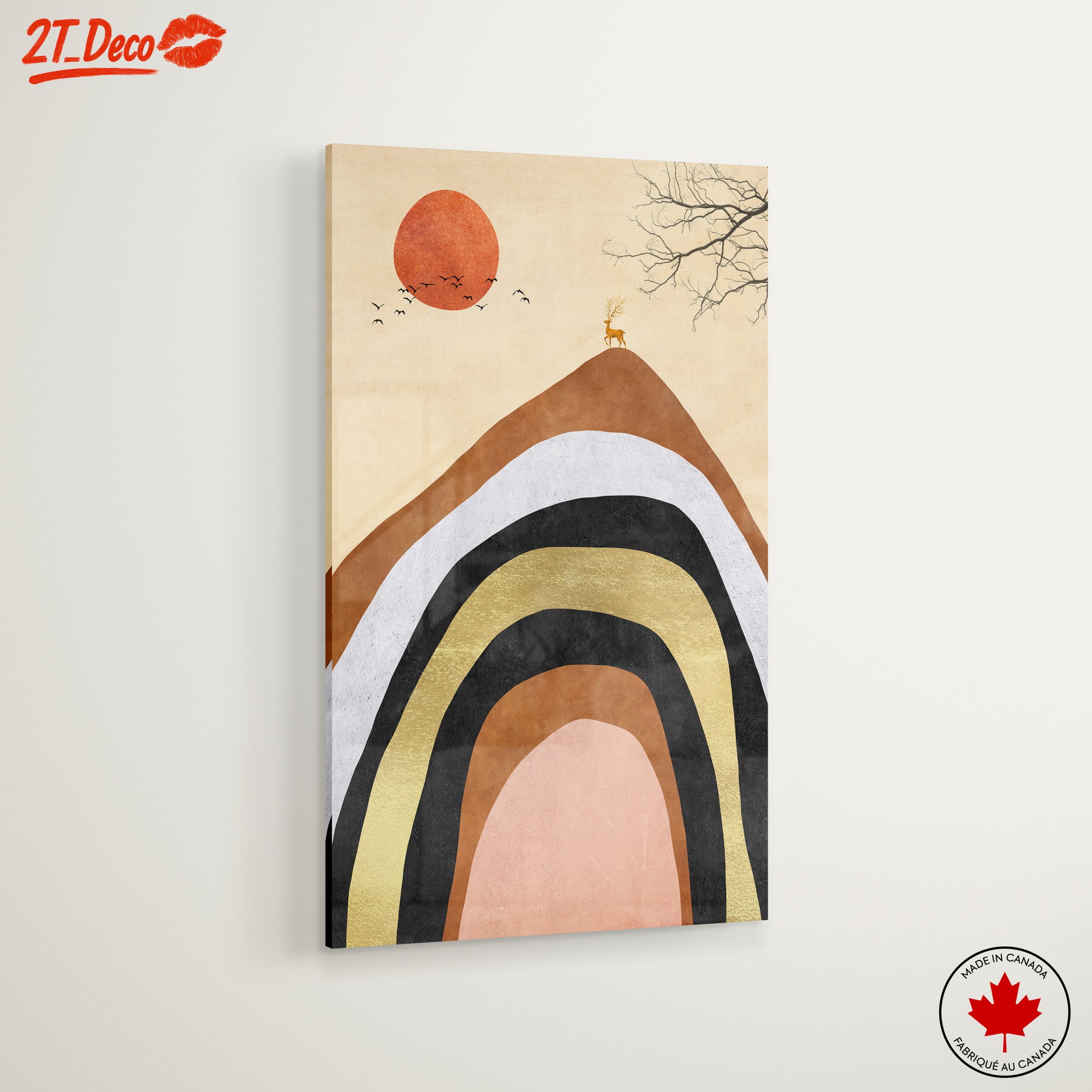 Stylish Abstract Landscape with Deer - Image 6