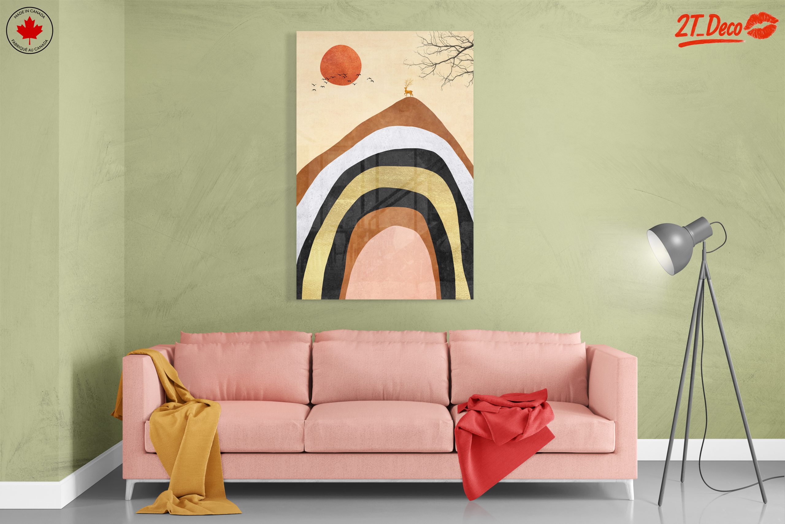 Stylish Abstract Landscape with Deer - Image 7