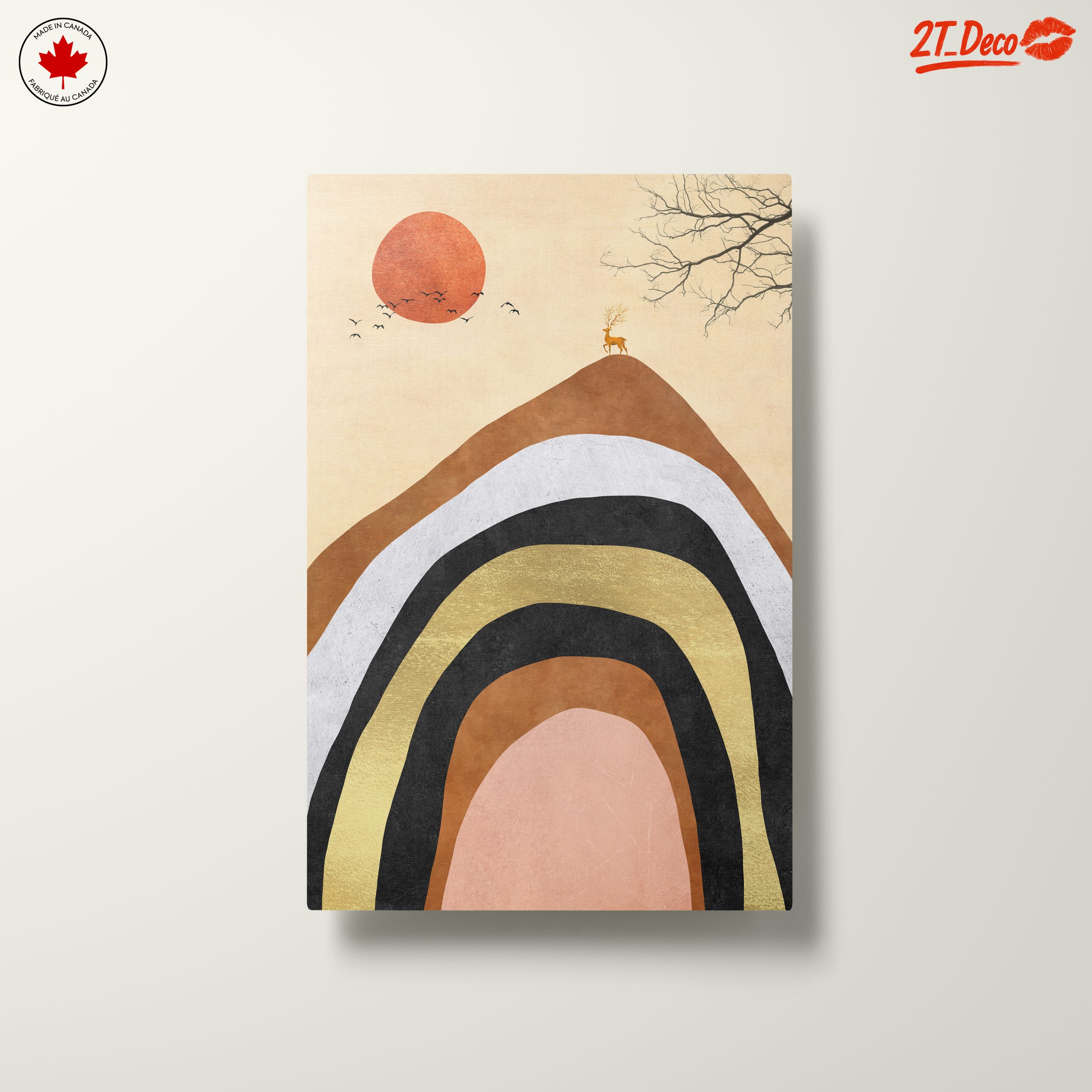 Stylish Abstract Landscape with Deer - Image 10