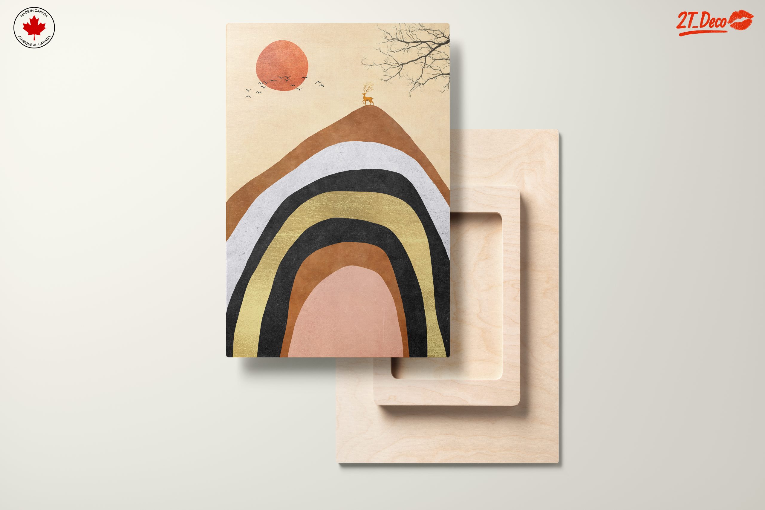 Stylish Abstract Landscape with Deer - Image 11