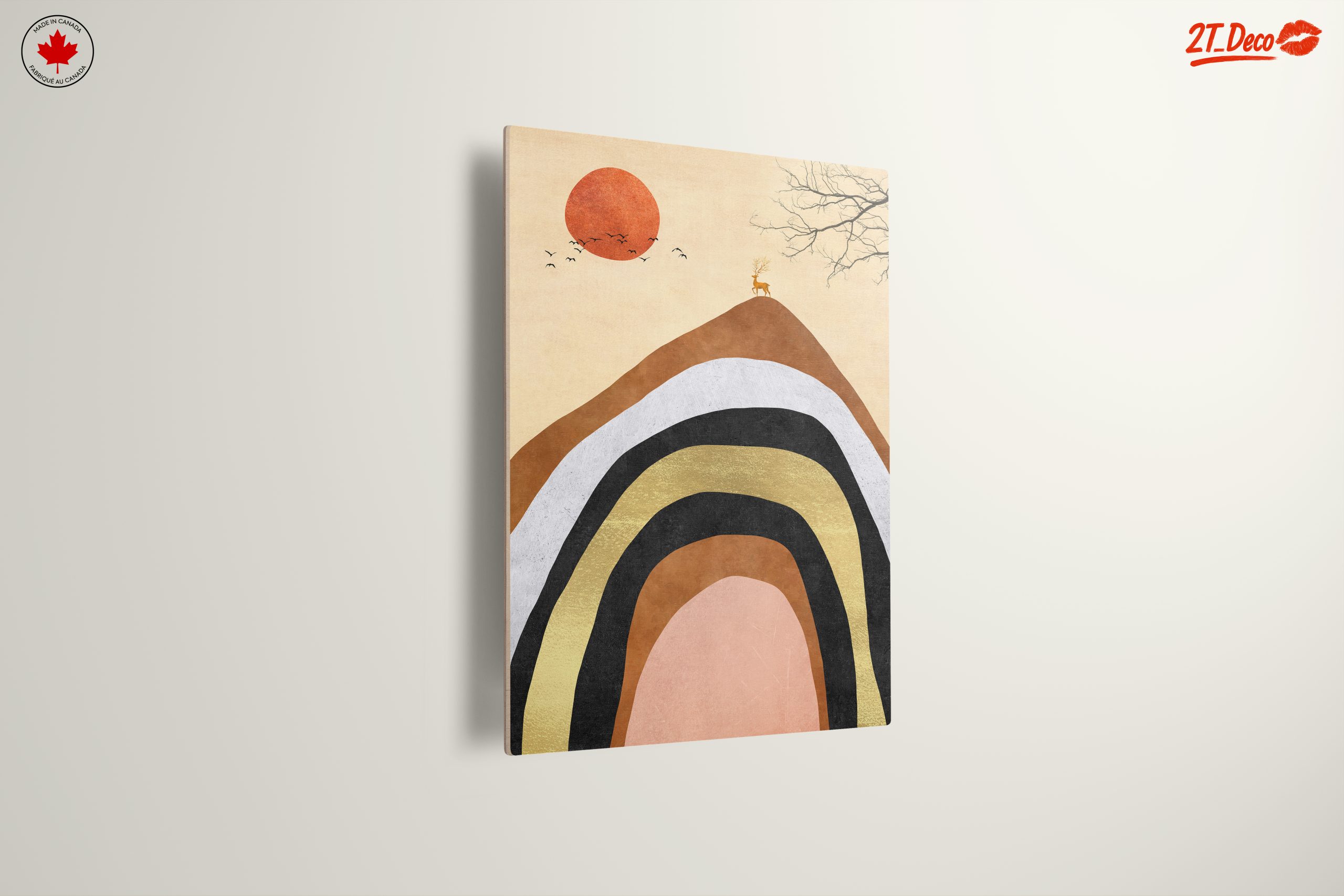 Stylish Abstract Landscape with Deer - Image 13