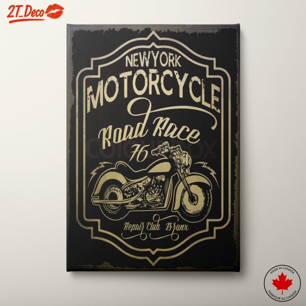 Vintage New York Motorcycle Road Race Art