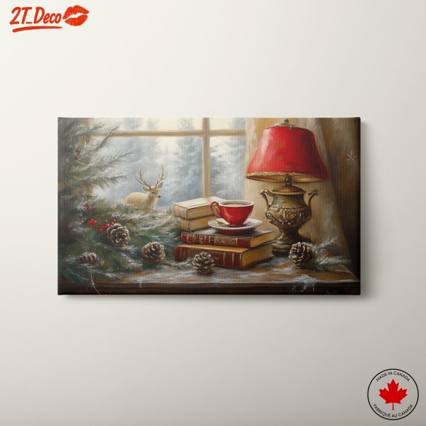 Cozy Winter Still Life with Deer and Coffee