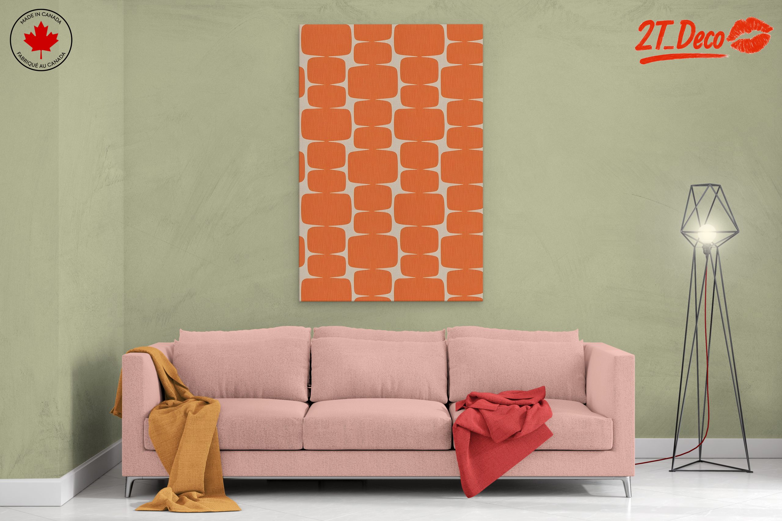 Retro Geometric Pattern Wall Art - Image 2