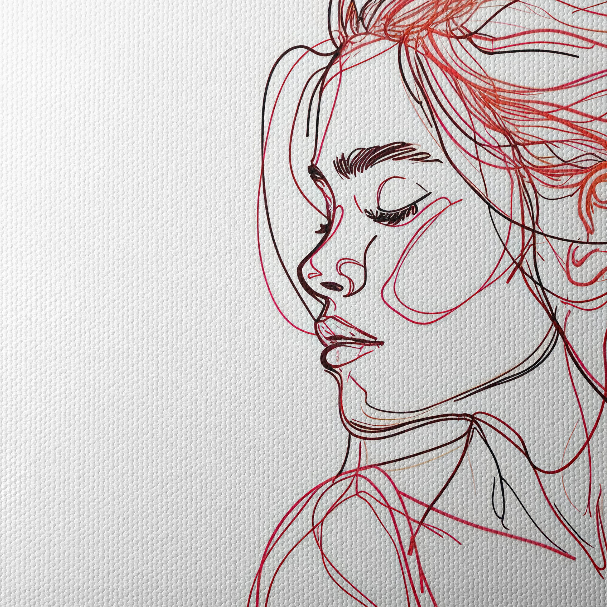 Stylized Female Figure Line Art - Image 4