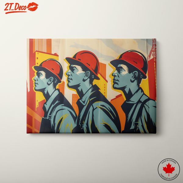 Dynamic Construction Worker Art for Industrial Spaces