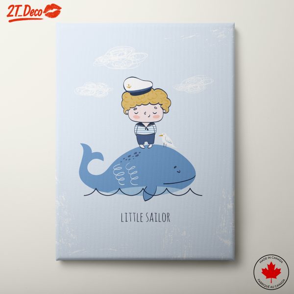 Little Sailor with a Whale Illustration