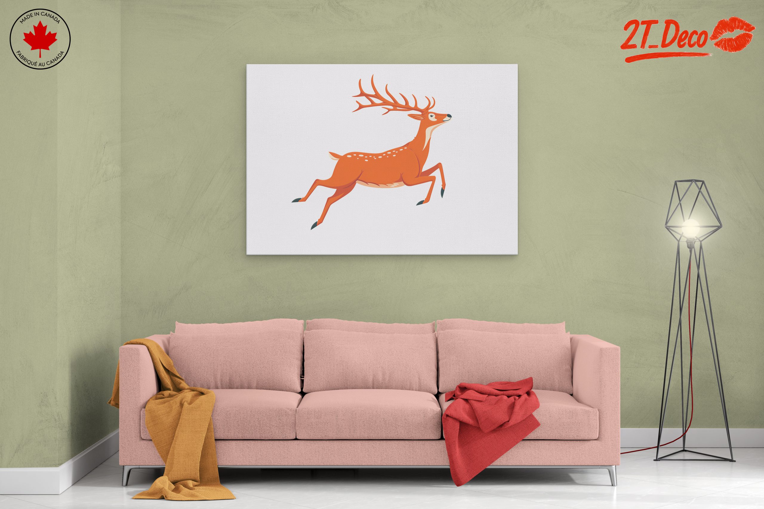 Whimsical Illustration of a Running Deer - Image 2