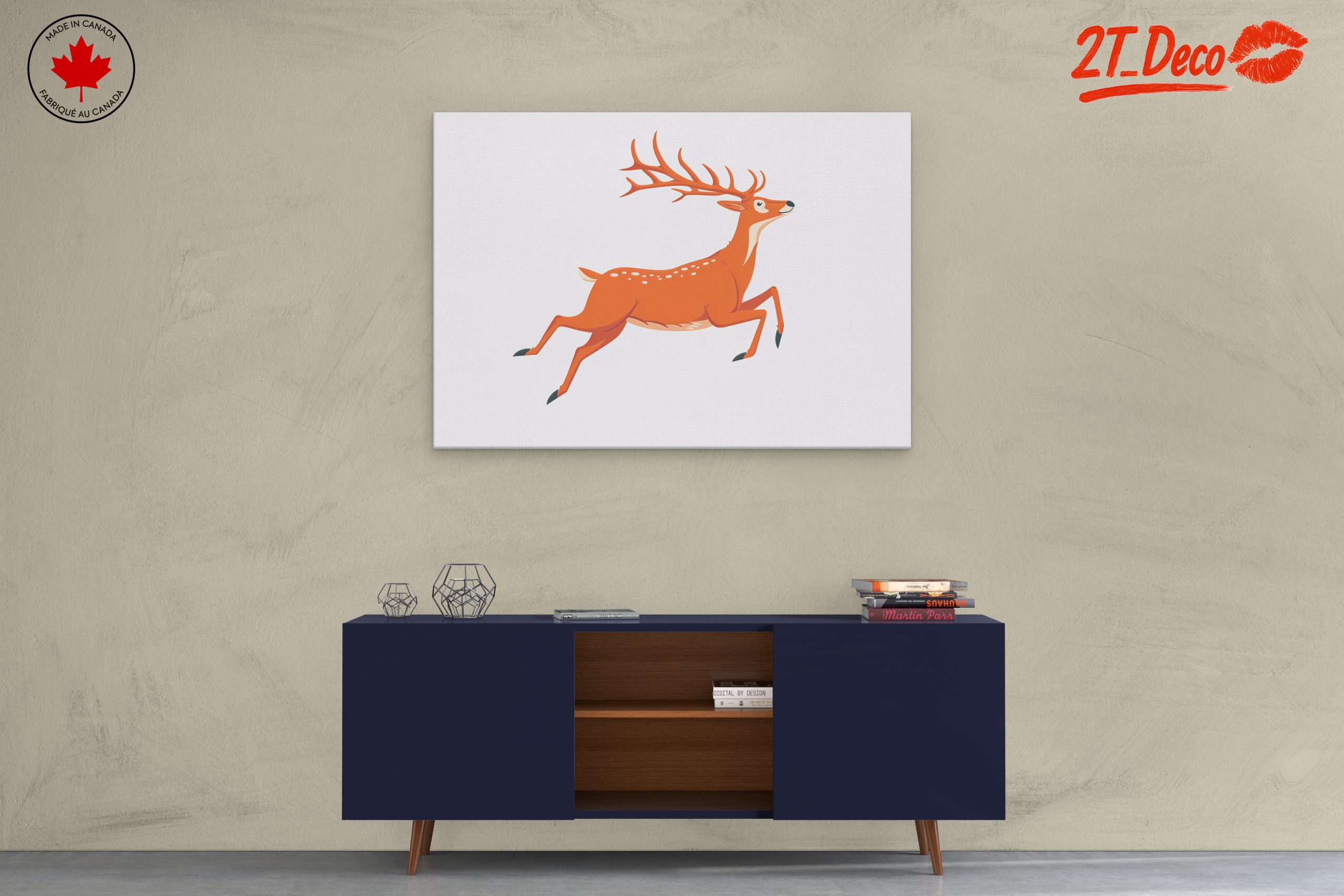 Whimsical Illustration of a Running Deer - Image 3