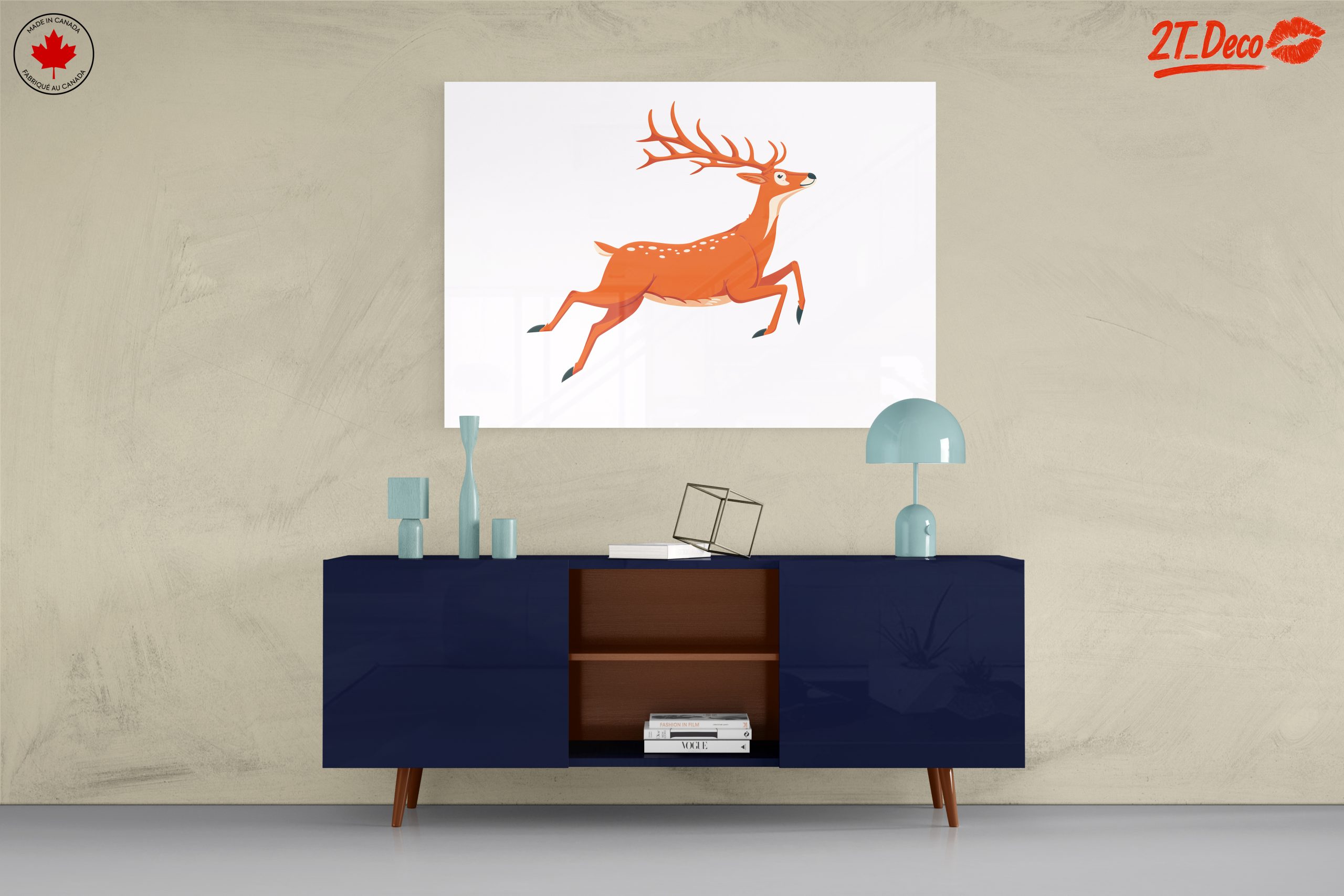 Whimsical Illustration of a Running Deer - Image 8