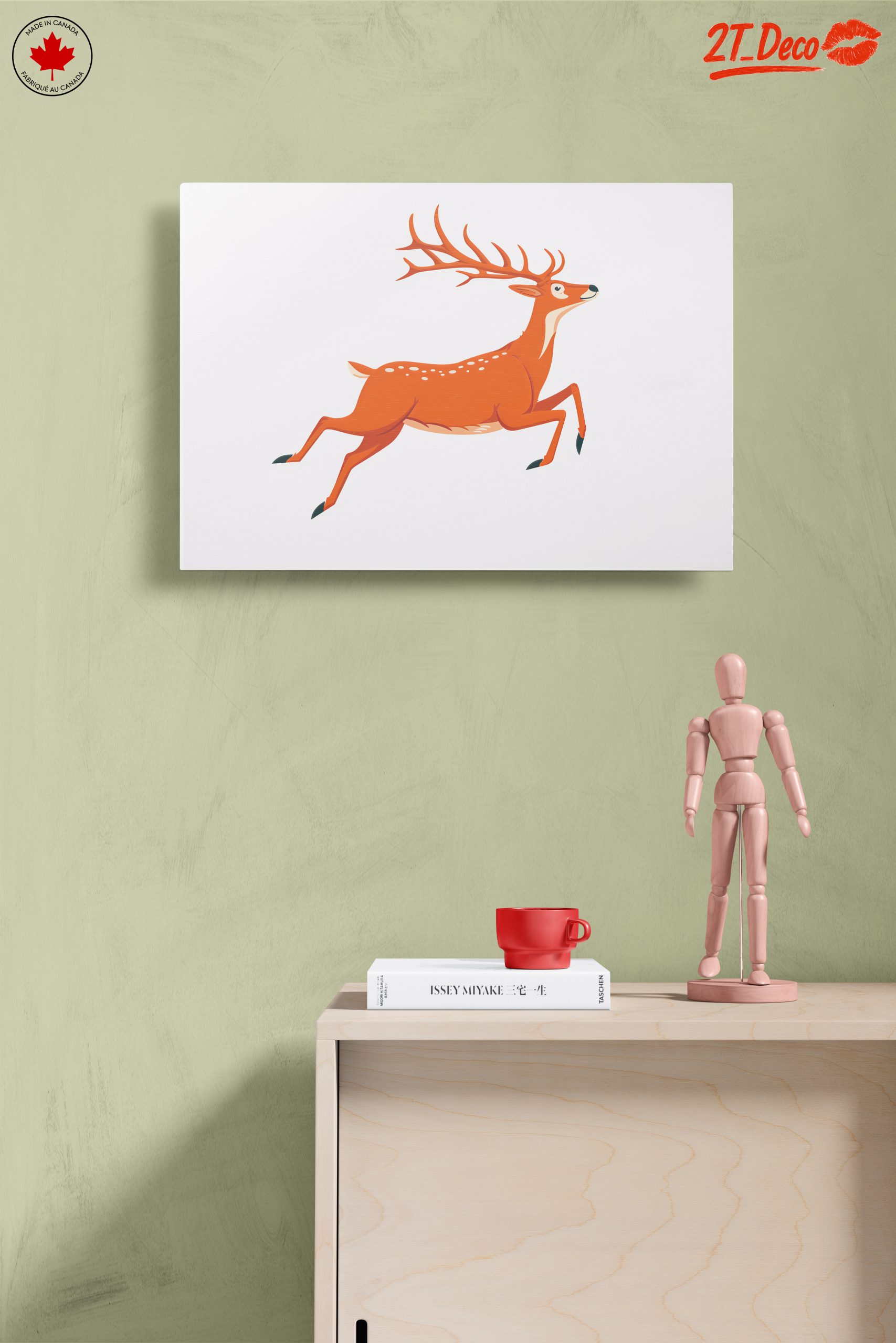 Whimsical Illustration of a Running Deer - Image 14