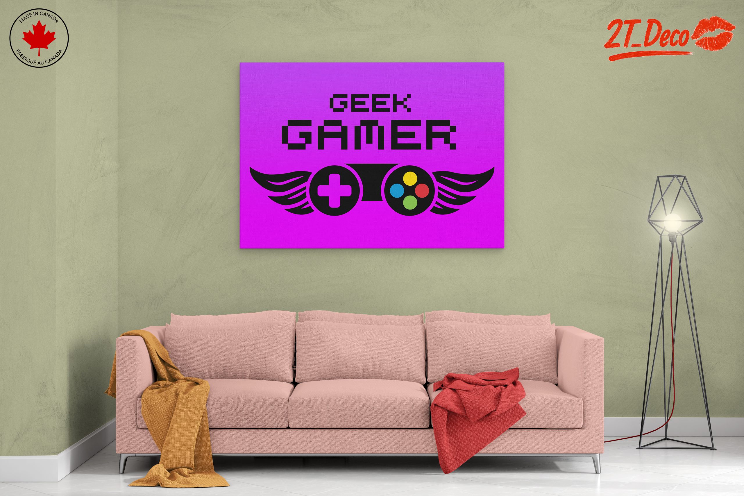 Geek Gamer Art with Colorful Controller - Image 2